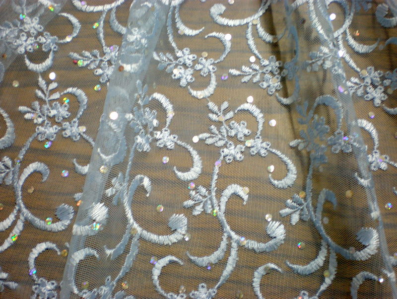 3.Lt. Blue Sequins Lace